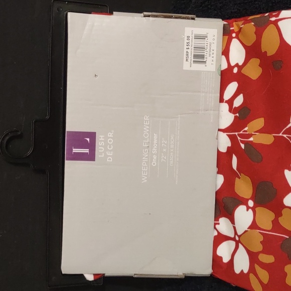 NEW LUSH DECOR WEEPING FLOWER ONE SHOWER  72"X72" RED BACKGROUND - Picture 6 of 7